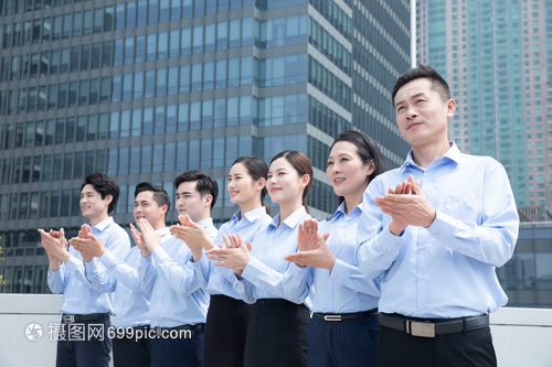 企業藍領團隊鼓掌